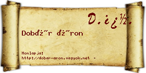 Dobár Áron névjegykártya